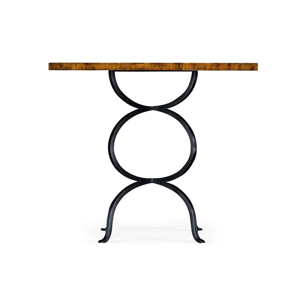 Alternate view of Casual Accents Bistro Round Centre Table, featuring wood, wrought iron, and a round pedestal base.
