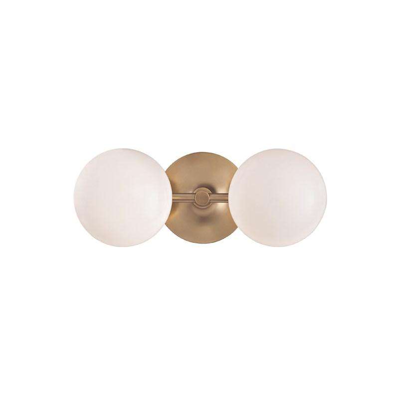 Alternate view of Fleming 2 Light Bath Bracket, featuring polished chrome finish, glass, metal, and wall-mounting hardware.