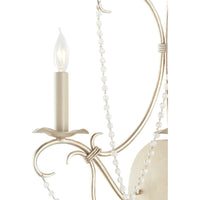Alternate view of Crystal Lights Silver Wall Sconce in antique cream and ivory.