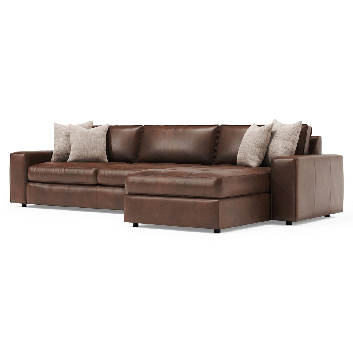 Nest 2-Piece Right Facing Leather Sectional