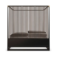 Additional view of Striation Canopy Bed, featuring matte frame finish, wood, metal, and four-poster canopy frame.
