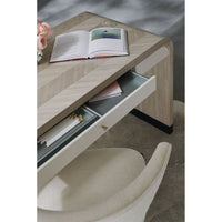 Alternate view of Descent in light oak beige and off-white.