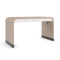 Descent, shown in light oak beige and off-white with wood veneer and solid wood or engineered wood.