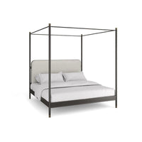 Additional view of Calypso Bed With Canopy in dark bronze and light beige.