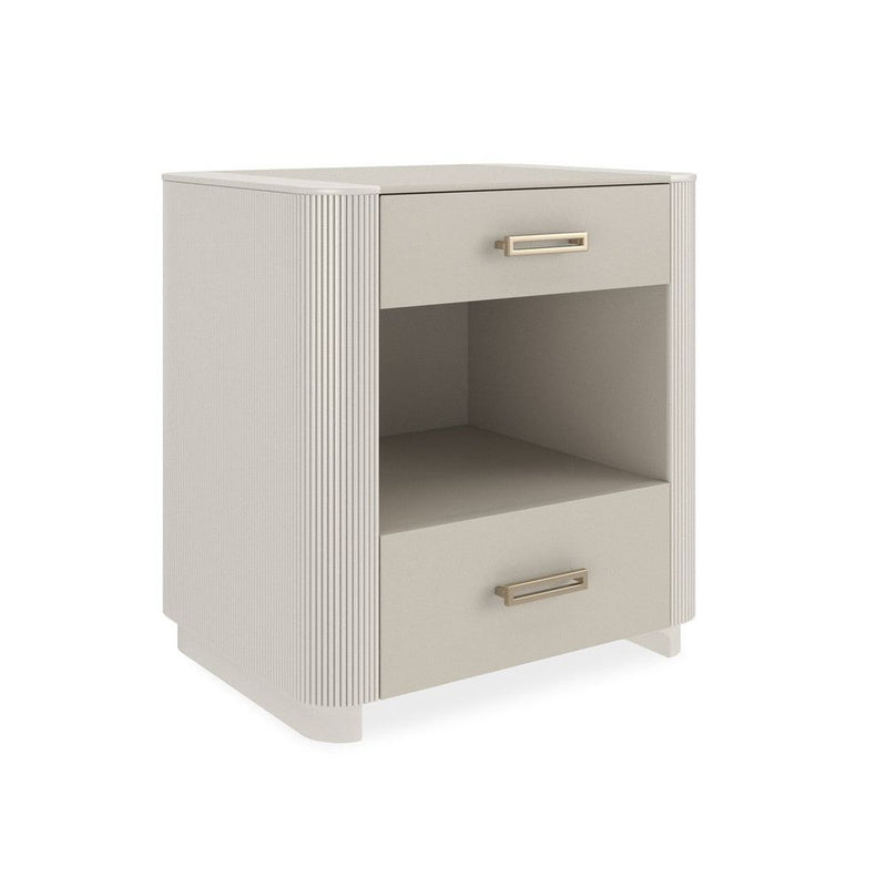Charming 25, shown in off-white and cream with wood, metal, and upper drawer.