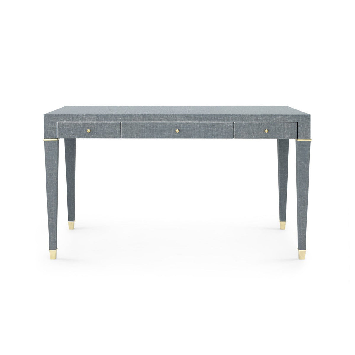Claudette Desk, Washed Winter Gray, Brass