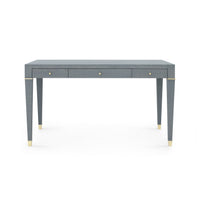 Claudette Desk, Washed Winter Gray, Brass