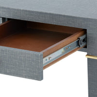 Claudette Desk, Washed Winter Gray, Brass