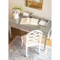 Claudette Desk, Washed Winter Gray, Brass