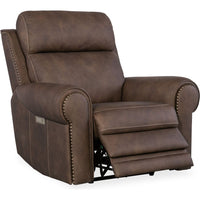 Duncan Power Recliner with Power Headrest & Lumbar - Dark Brown
