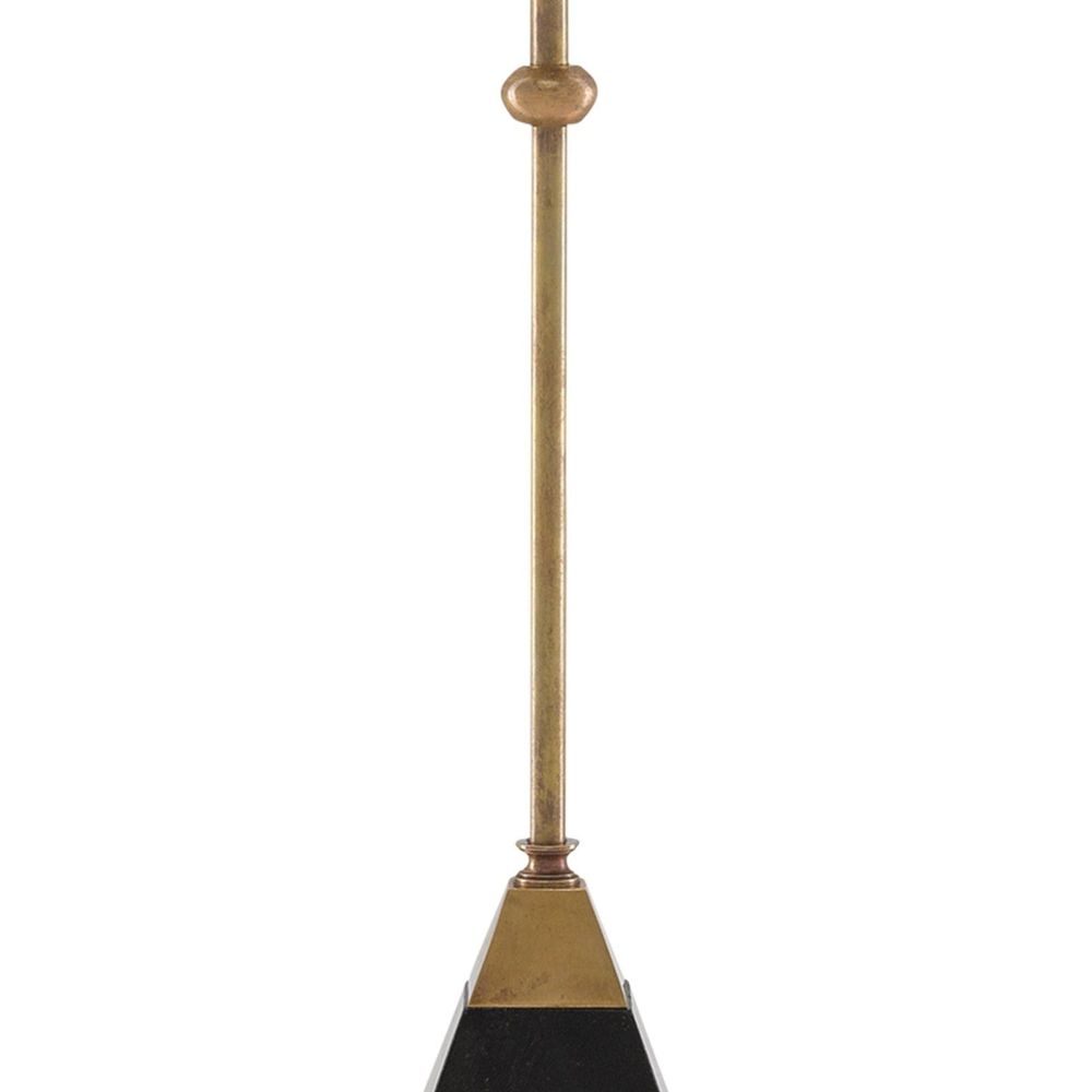 Alternate view of Recluse Brass Table Lamp, featuring brass, fabric, and fixed upright stem.