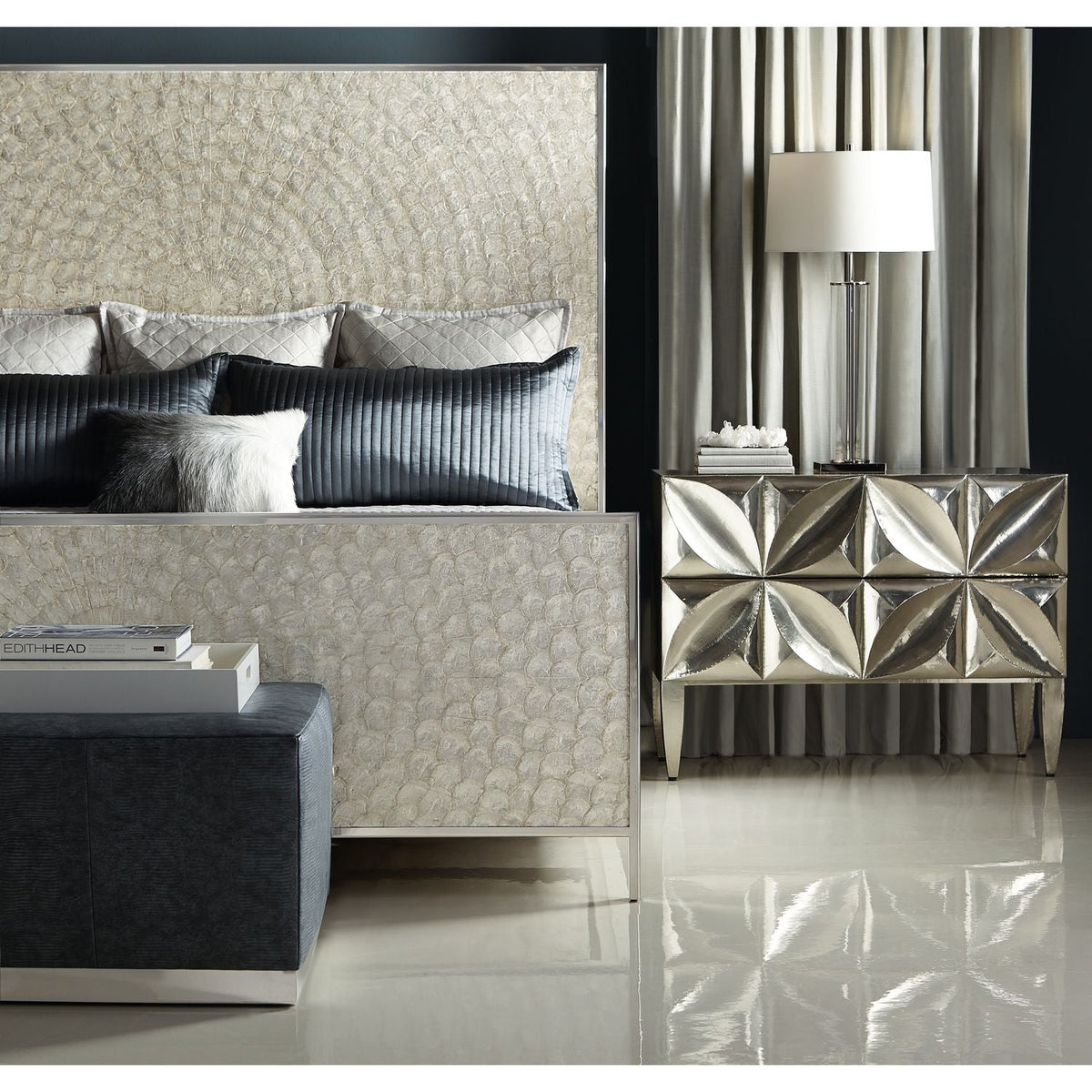Helios King Capiz Shell Panel Bed