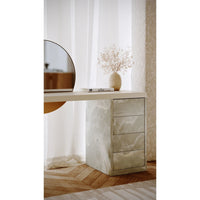 Additional view of Monaco Vanity in white and pale green.