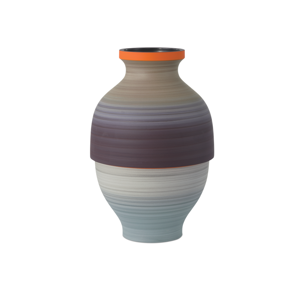 Happy 80's Gray, Beige, Orange & Blue Vase Set of 3