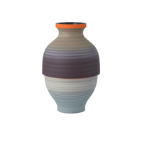 Happy 80's Gray, Beige, Orange & Blue Vase Set of 3