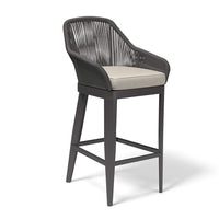 Additional view of Milano Barstool in Echo Ash w/ Self Welt in dark charcoal gray and light beige.
