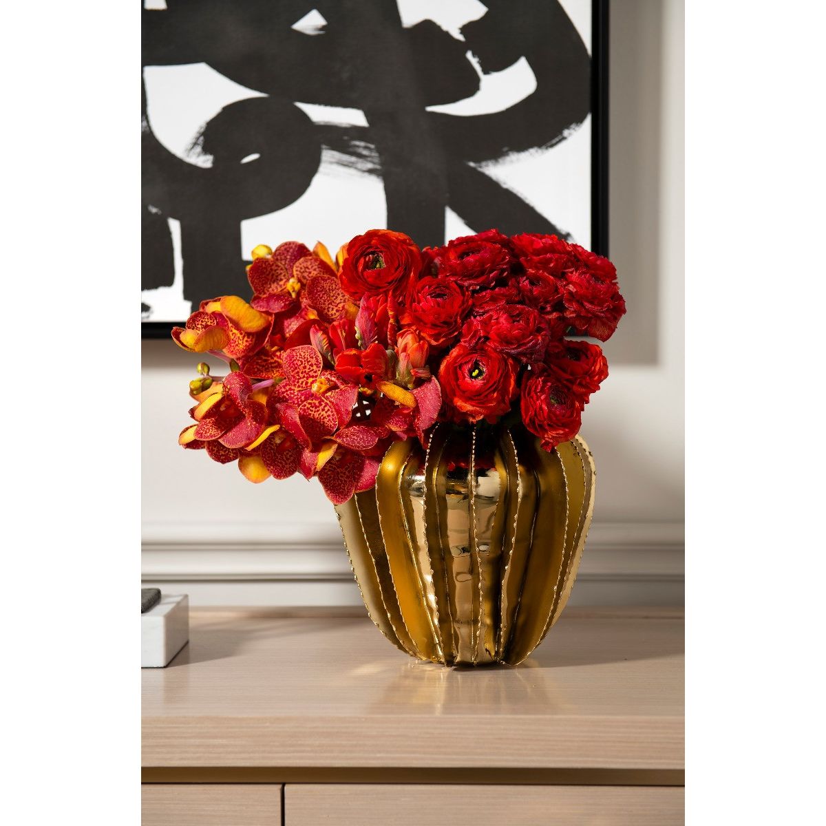 Doral Vase, Brass