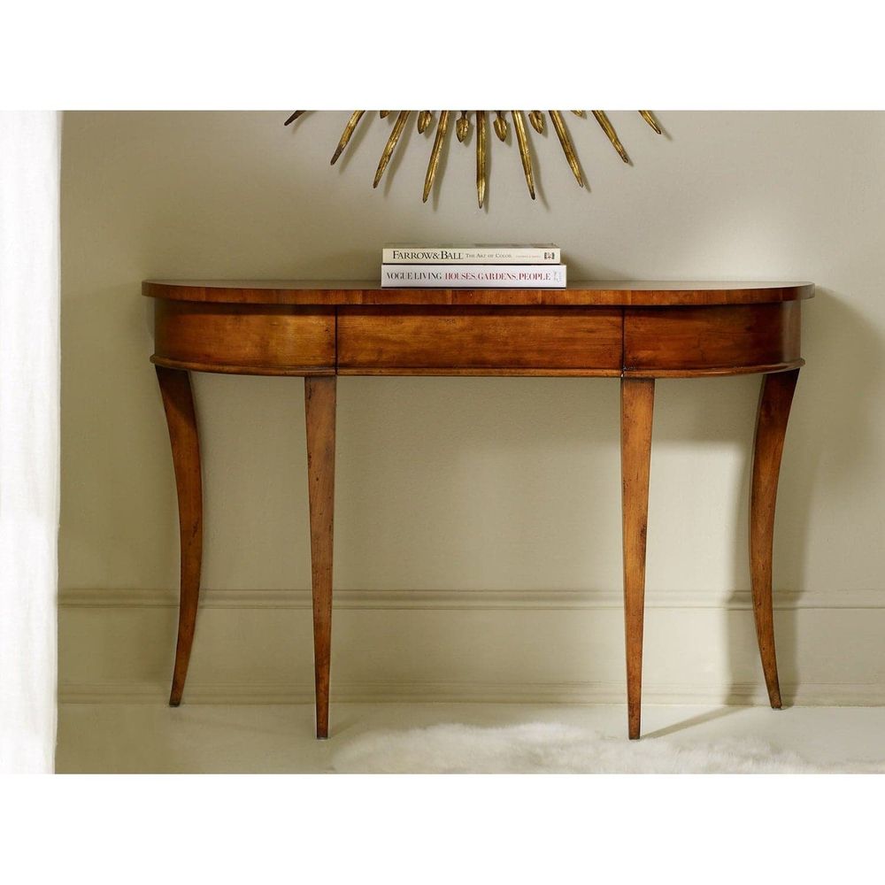 Alternate view of Sanctuary Console, featuring stained finish, wood, hardwood, and three integrated drawers for storage.