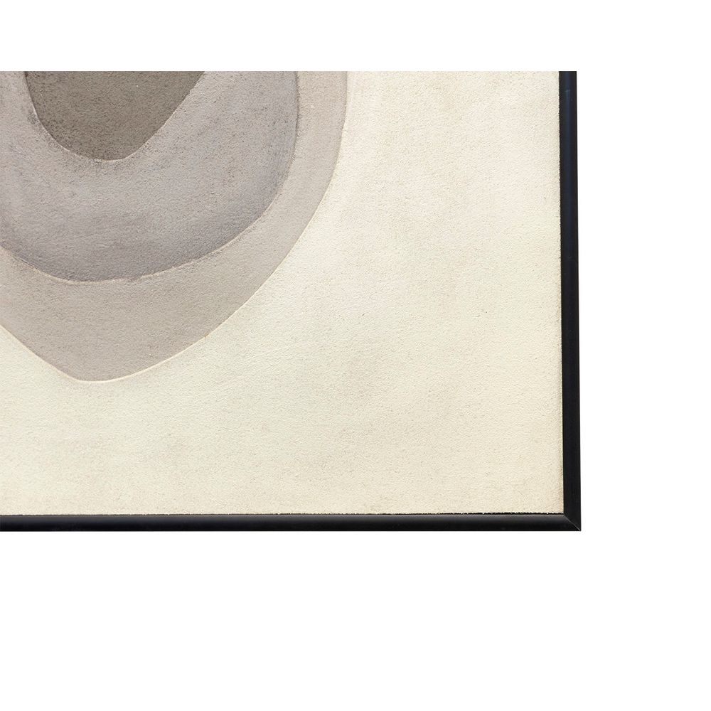 Additional view of Zen Garden (Set Of 3) in ivory and warm gray, featuring matte finish and triptych set of three panels.