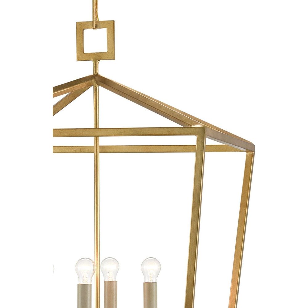 Alternate view of Denison Large Gold Lantern in gold and brass.