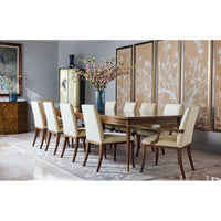 Alternate view of Toulouse Extension Dining Table in medium brown and warm walnut brown.