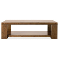 Alternate view of Melange Mulholland Rectangle Cocktail Table in medium brown and warm amber-brown.