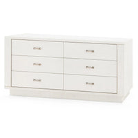 Additional view of Ethan 6-Drawer in sand white and off-white, featuring textured finish and 6 drawers.