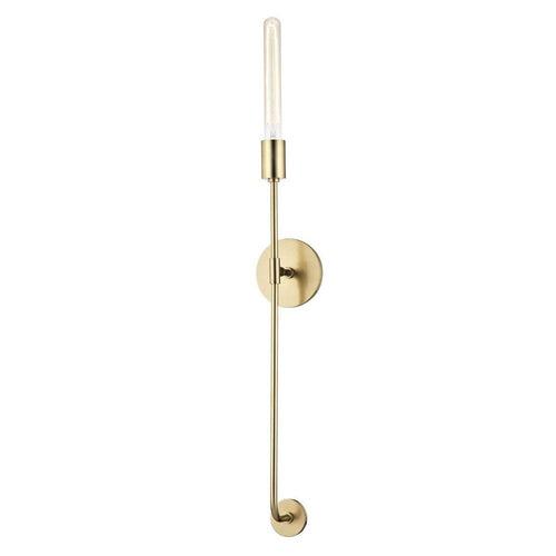 Dylan 1 Light Wall Sconce, shown in gold and black with metal, glass, and wall-mounting hardware.