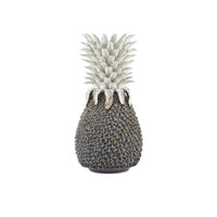 Waikiki Large Blue Pineapple, shown in blue and white with stoneware ceramic and freestanding sculptural form.