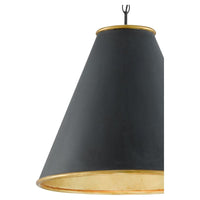 Alternate view of Pierrepont Large Black Pendant in black and charcoal.