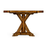 Circular Dining Table-Jonathan Charles-JCHARLES-491086-48D-CFW-Dining TablesCountry Walnut-48" Without Inbuilt Lazy Susan-7-France and Son