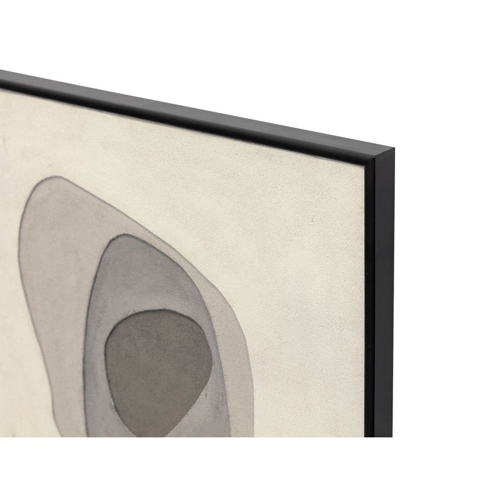 Alternate view of Zen Garden (Set Of 3) in ivory and warm gray with square triptych of irregular concentric organic ovals.
