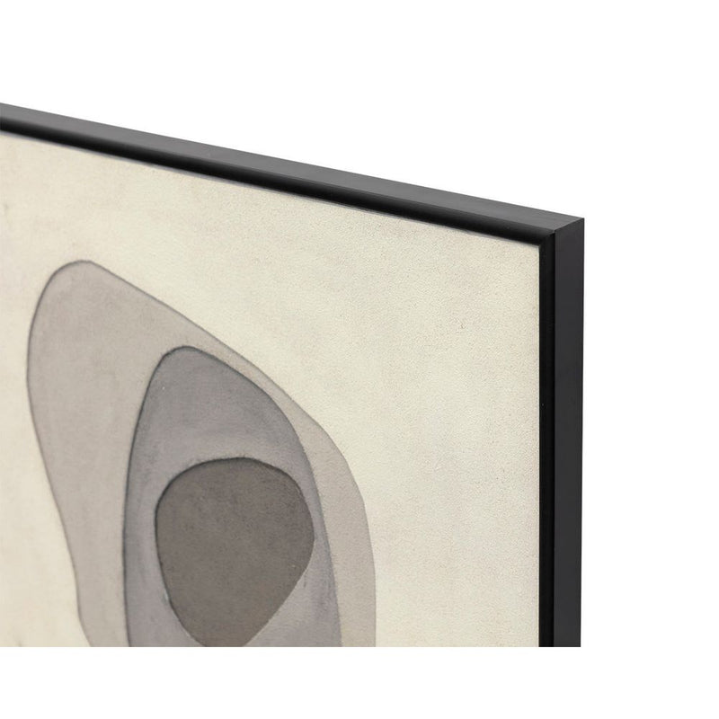 Alternate view of Zen Garden (Set Of 3) in ivory and warm gray with square triptych of irregular concentric organic ovals.