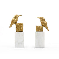 Finch Statue (Pair), Gold Leaf