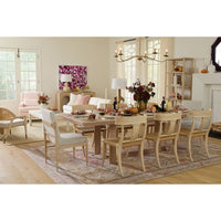 Alternate view of Finn Dining Table in light blonde wood and natural oak.