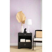 Alternate view of Frances 2-Drawer Side Table, featuring lacquered finish, grasscloth, wood, and two drawers.