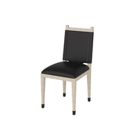 Additional view of Thistlewood Dining Chair in black and light beige, featuring fixed four-leg base.