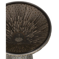 Alternate view of Canopus Accent Table, featuring distressed, iron, tempered glass, and a tempered glass top.