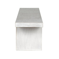 Additional view of Kir Bench, White Wash in white and off-white, featuring whitewash finish and long backless bench seating.