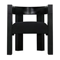 Additional view of Eros Outdoor Lounge Chair in black, featuring fixed integrated arms.