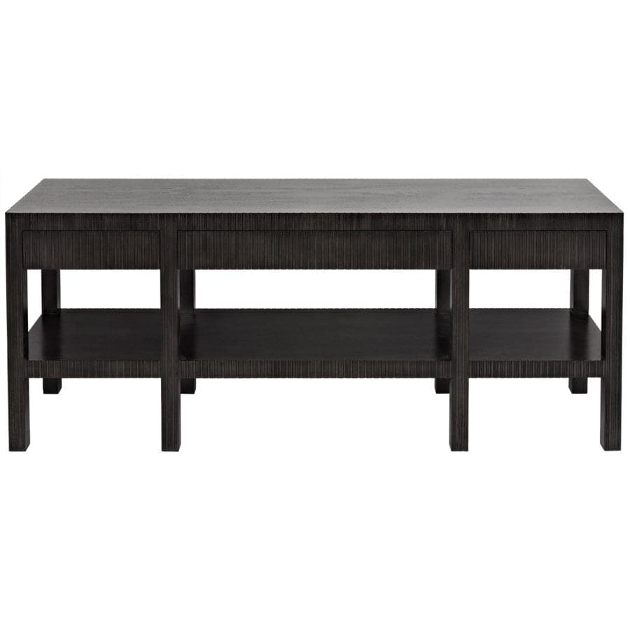Additional view of Conrad Console in charcoal and ebony.