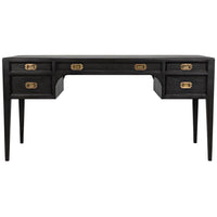 Africa Desk, shown in charcoal and black with wood, metal, and integrated multi-drawer storage.