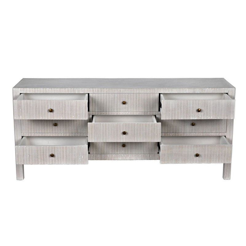 Alternate view of Conrad 9 Drawer Dresser, featuring painted finish, wood, and nine drawers.