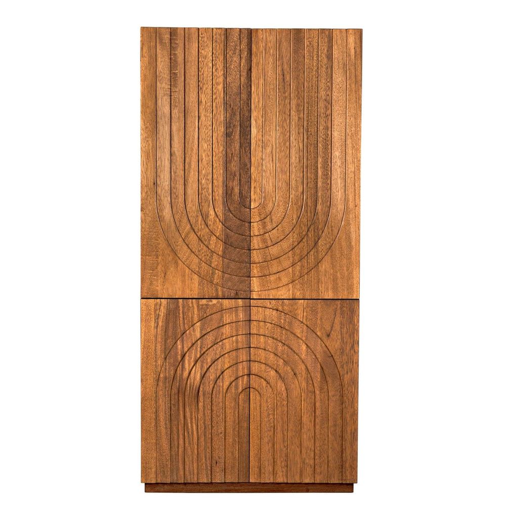 Alternate view of Otto Hutch in medium walnut brown and warm amber-brown.