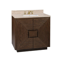Alternate view of Morombe 36" Cocoa Vanity with Rectangular Undermount Sink in dark cocoa brown and light beige.
