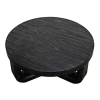 Alternate view of Joel Coffee Table, featuring matte finish, wood, and fixed sculptural tripod base.