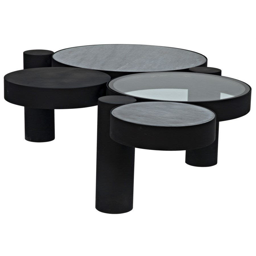 Alternate view of Trypo Coffee Table in black and charcoal.