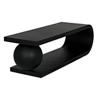 Additional view of Estelle Coffee Table in black, featuring matte finish and dual-level surface with open lower shelf.