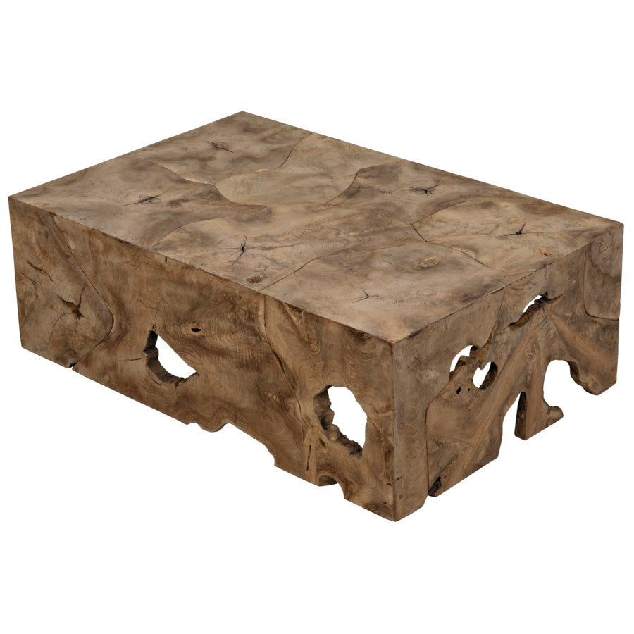 Alternate view of Vert Coffee Table in medium brown and tan.