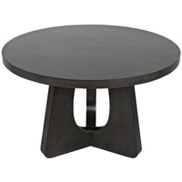 Additional view of Nobuko Dining Table in charcoal and dark gray, featuring matte stain and a round dining surface.